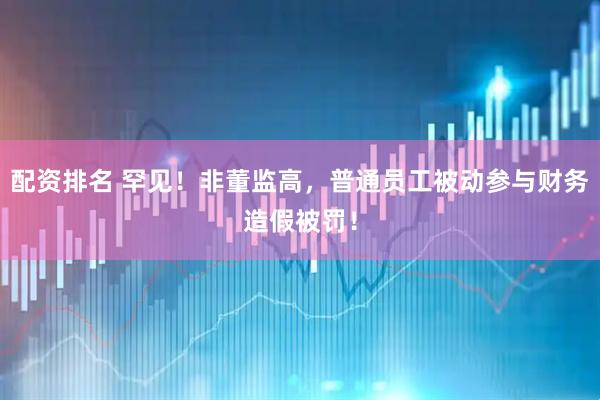 配资排名 罕见！非董监高，普通员工被动参与财务造假被罚！